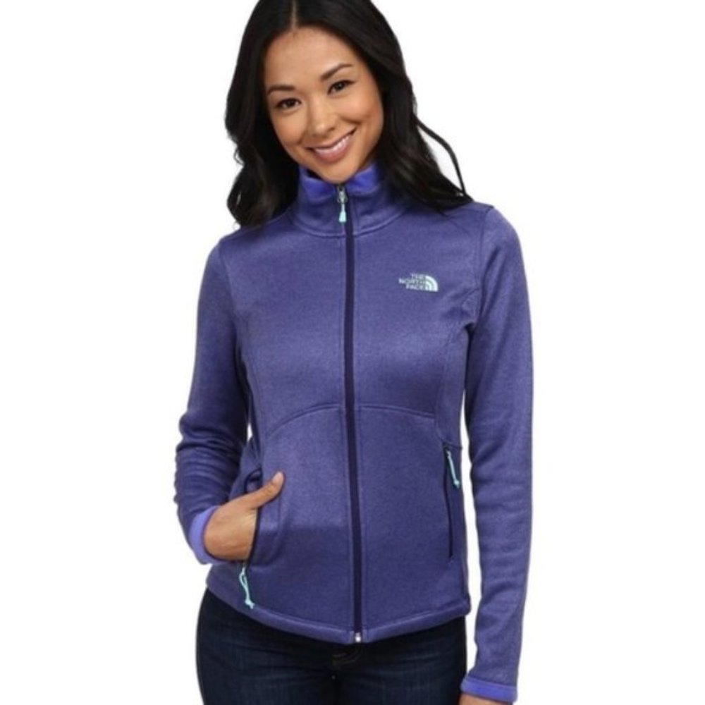 The North Face Agave Violet-Blue Purple Softsheel Fleece-Lined Jacket Small EUC